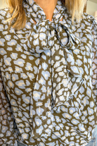Sutton Scarf Blouse-Blue Combo-1- Tops-ENTRO-Usher & Co - Women's Boutique Located in Atoka, OK and Durant, OK
