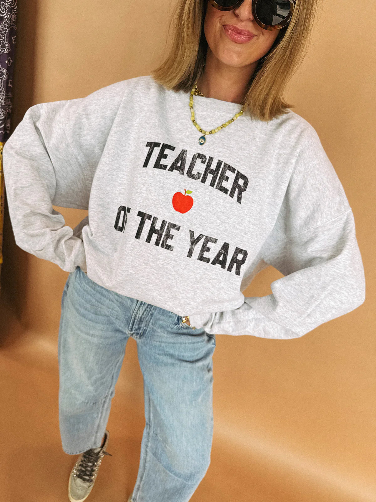 Teacher of the Year Sweatshirt-1- Tops-Etta + East-Usher & Co - Women's Boutique Located in Atoka, OK and Durant, OK