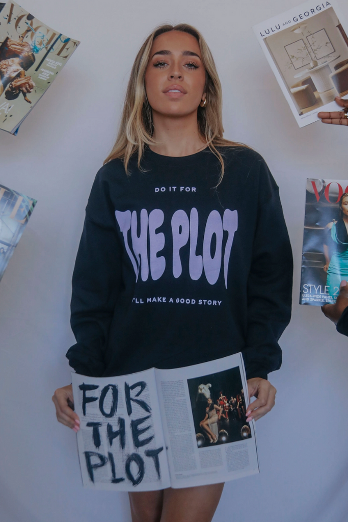 The Plot Sweatshirt-Graphic Sweatshirts-Friday+Saturday-Usher & Co - Women's Boutique Located in Atoka, OK and Durant, OK