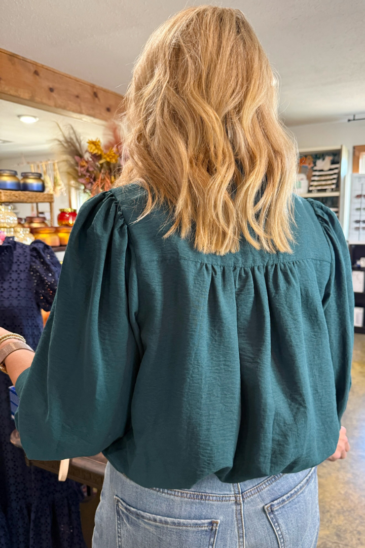 Timeless Romance Top-Green-1- Tops-ENTRO-Usher & Co - Women's Boutique Located in Atoka, OK and Durant, OK