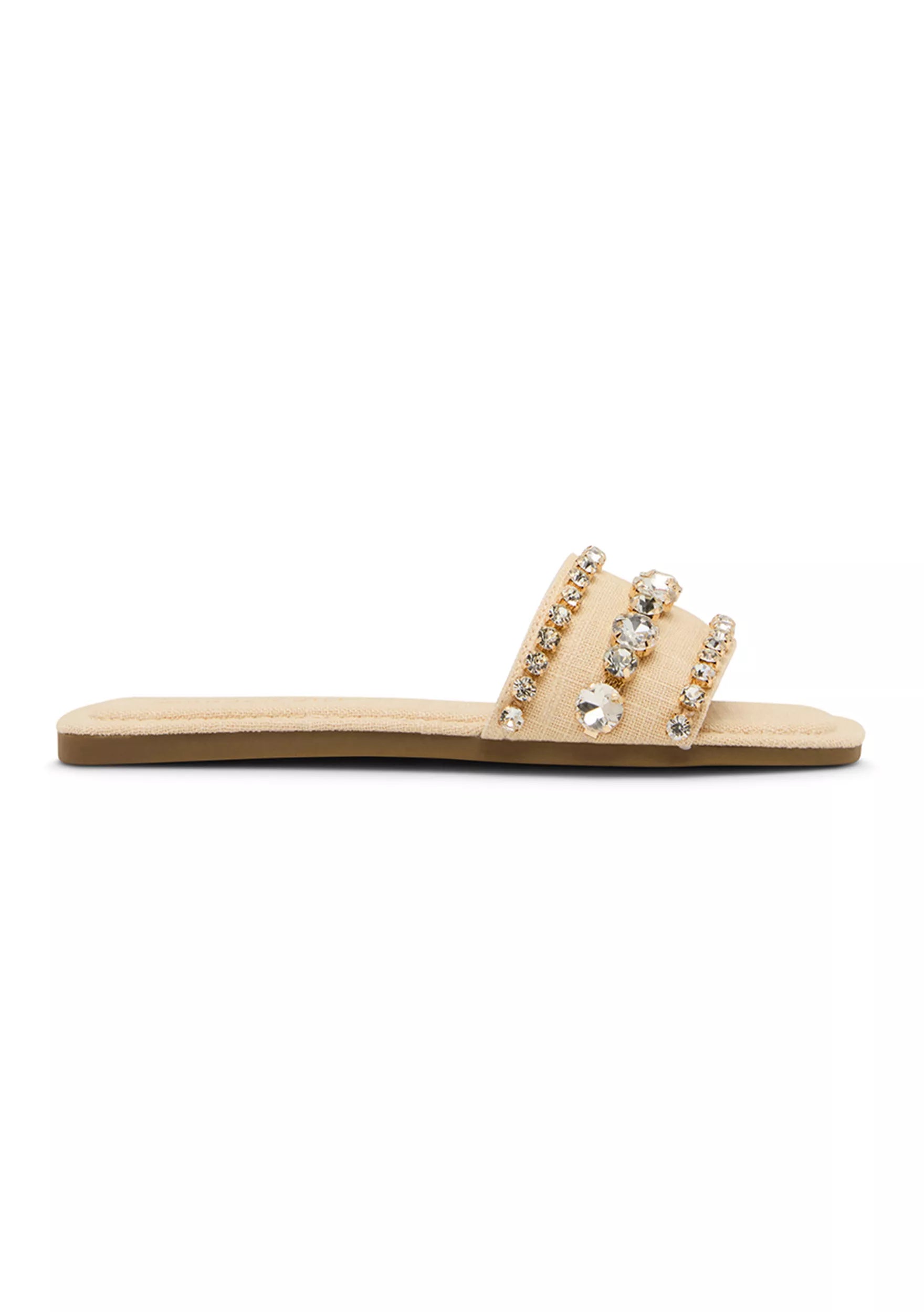 Madden Girl: Toast Jeweled Slide Sandals-9- Shoes-Steve Madden-Usher & Co - Women's Boutique Located in Atoka, OK and Durant, OK