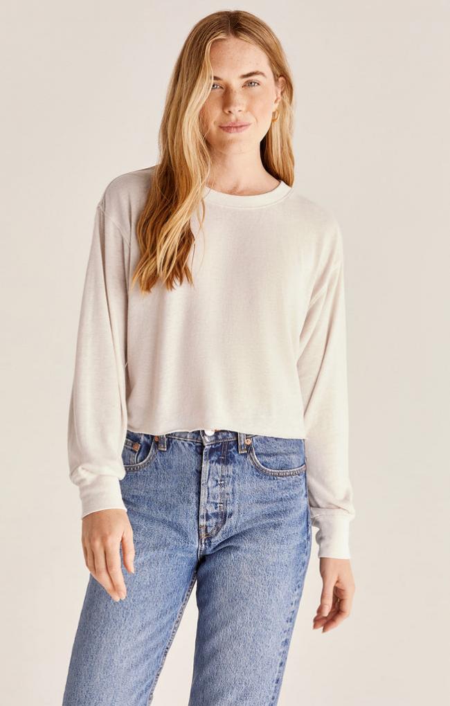 Roxy Top, Sandstone-Long Sleeve Tops-Z SUPPLY-Usher & Co - Women's Boutique Located in Atoka, OK and Durant, OK