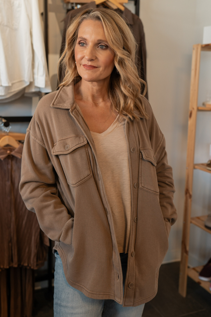 Tyler Jacket-Tavern Taupe-Jackets-THREAD AND SUPPLY-Usher & Co - Women's Boutique Located in Atoka, OK and Durant, OK