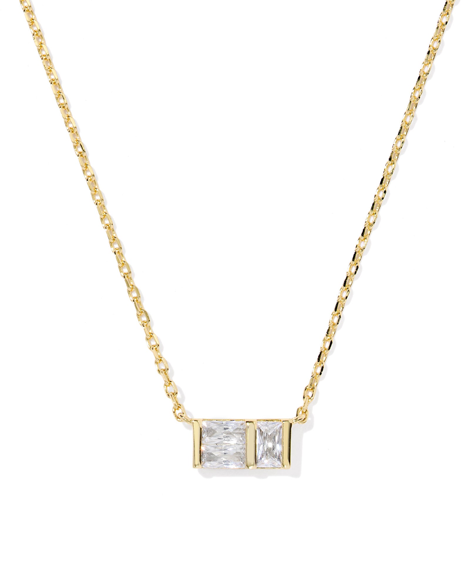 Kendra Scott: Jamie Short Pendant Necklace-Gold White-7- Jewelry-KENDRA SCOTT-Usher & Co - Women's Boutique Located in Atoka, OK and Durant, OK