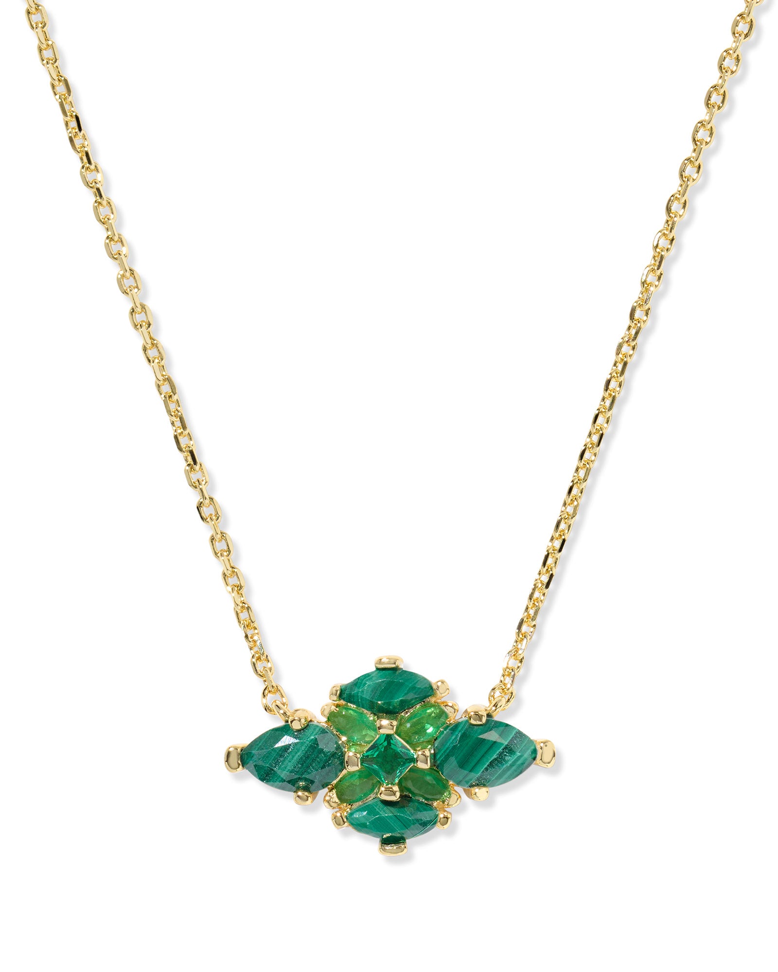 Kendra Scott: Abbie Crystal Short Pendant Necklace-Gold Green Mix-7- Jewelry-Kendra Scott-Usher & Co - Women's Boutique Located in Atoka, OK and Durant, OK