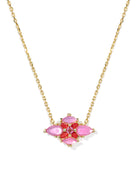 Kendra Scott: Abbie Crystal Short Pendant Necklace-Gold Pink Mix-7- Jewelry-KENDRA SCOTT-Usher & Co - Women's Boutique Located in Atoka, OK and Durant, OK