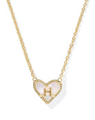 Kendra Scott: Heart Letter H Short Pendant Necklace-Gold Ivory-KENDRA SCOTT-Usher & Co - Women's Boutique Located in Atoka, OK and Durant, OK
