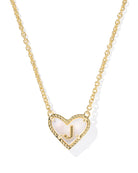 Kendra Scott: Heart Letter J Short Pendant Necklace-Gold Ivory-KENDRA SCOTT-Usher & Co - Women's Boutique Located in Atoka, OK and Durant, OK