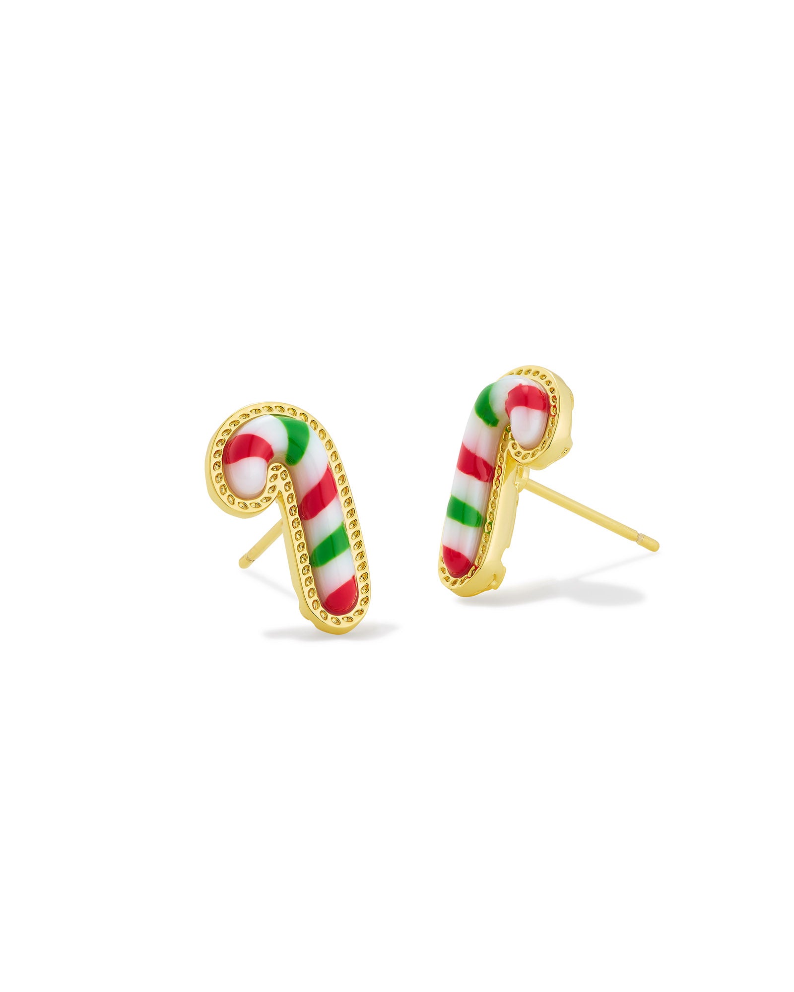 Kendra Scott: Candy Cane Stud Earrings-Gold Red Green Mix-7- Jewelry-Kendra Scott-Usher & Co - Women's Boutique Located in Atoka, OK and Durant, OK