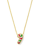 Kendra Scott: Candy Cane Short Pendant Necklace-Gold/Red/Green-7- Jewelry-KENDRA SCOTT-Usher & Co - Women's Boutique Located in Atoka, OK and Durant, OK