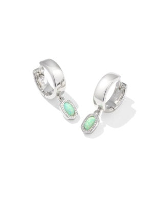 Kendra Scott: Mini Ellie Wide Huggie - Gold Green Lab Opal-7- Jewelry-Kendra Scott-Usher & Co - Women's Boutique Located in Atoka, OK and Durant, OK