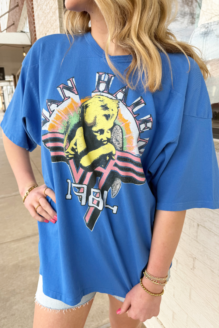 DAYDREAMER: Van Halen 1984 Oversized Jersey-1- Tops-DAYDREAMER-Usher & Co - Women's Boutique Located in Atoka, OK and Durant, OK