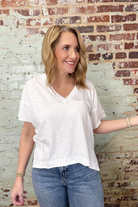 Rylee Tee-White-1- Tops-HYFVE-Usher & Co - Women's Boutique Located in Atoka, OK and Durant, OK