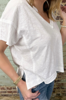 Rylee Tee-White-1- Tops-HYFVE-Usher & Co - Women's Boutique Located in Atoka, OK and Durant, OK