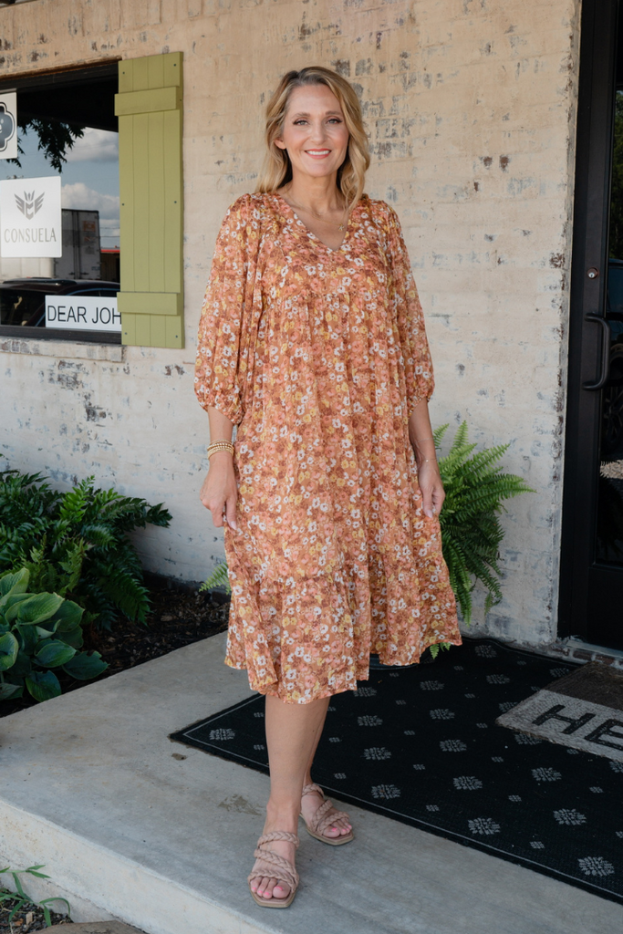 Willa Floral Dress-Dresses-MITTOSHOP-Usher & Co - Women's Boutique Located in Atoka, OK and Durant, OK