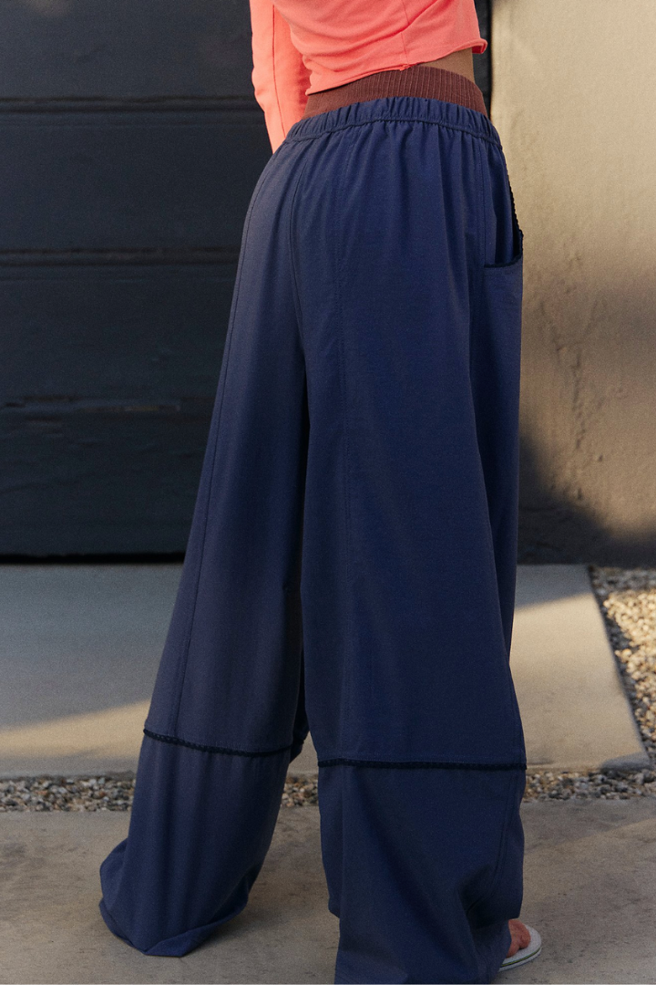 FP Movement: Wish It Wide Leg Pant-Blue Indigo-4- Bottoms-Free People Movement-Usher & Co - Women's Boutique Located in Atoka, OK and Durant, OK