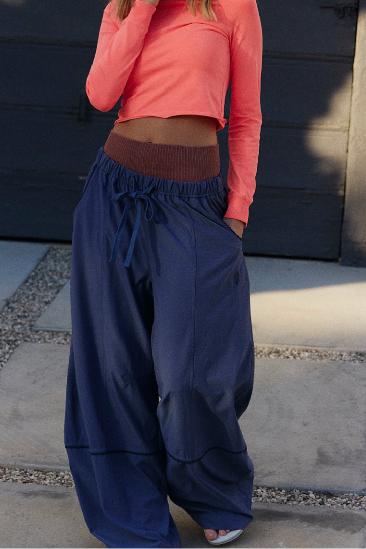FP Movement: Wish It Wide Leg Pant-Blue Indigo-4- Bottoms-Free People Movement-Usher & Co - Women's Boutique Located in Atoka, OK and Durant, OK
