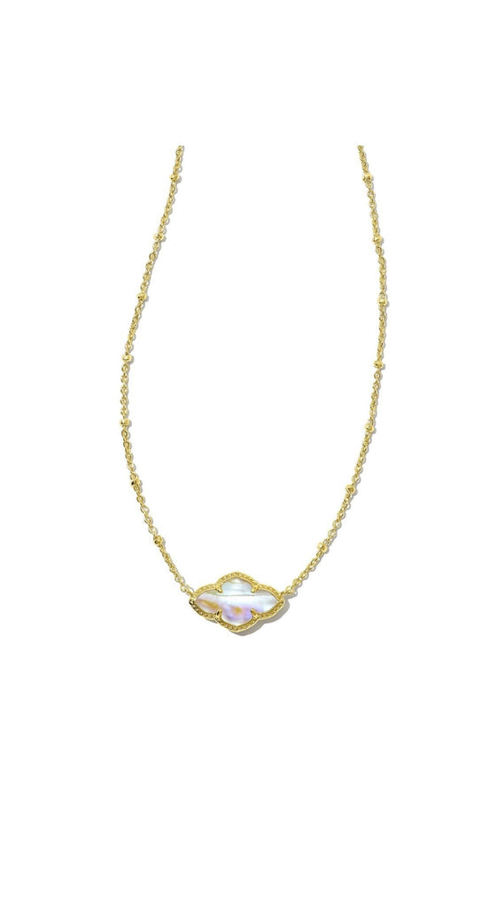 Kendra Scott: Abbie Pendant Gold Abalone-Necklaces-Kendra Scott-Usher & Co - Women's Boutique Located in Atoka, OK and Durant, OK