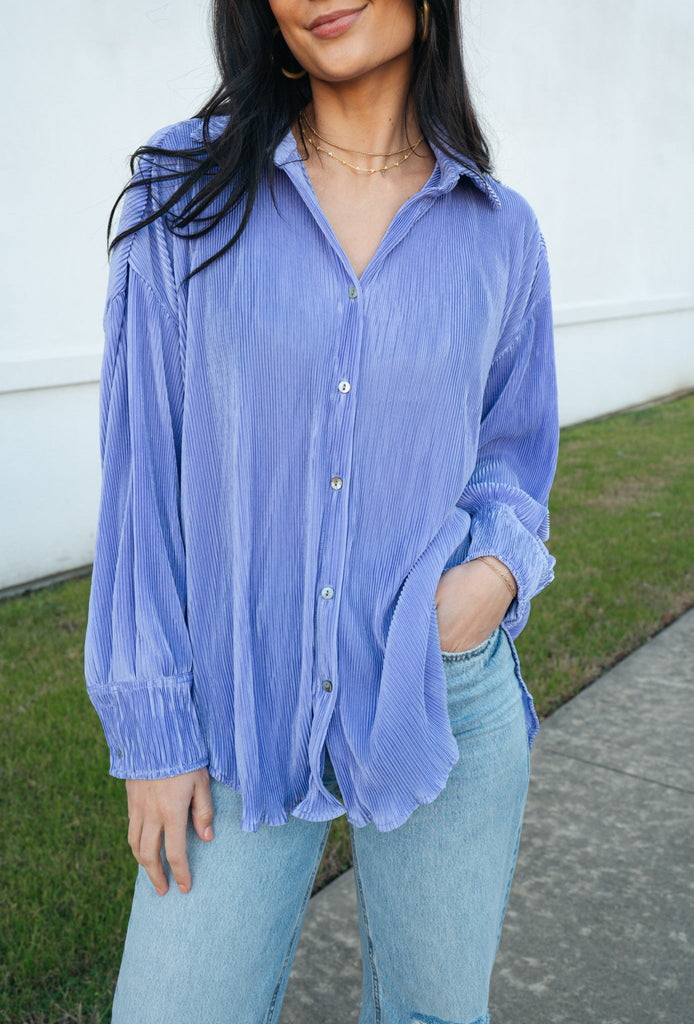 Jaw Dropped Blouse Lavender-Long Sleeve Tops-Glam-Usher & Co - Women's Boutique Located in Atoka, OK and Durant, OK