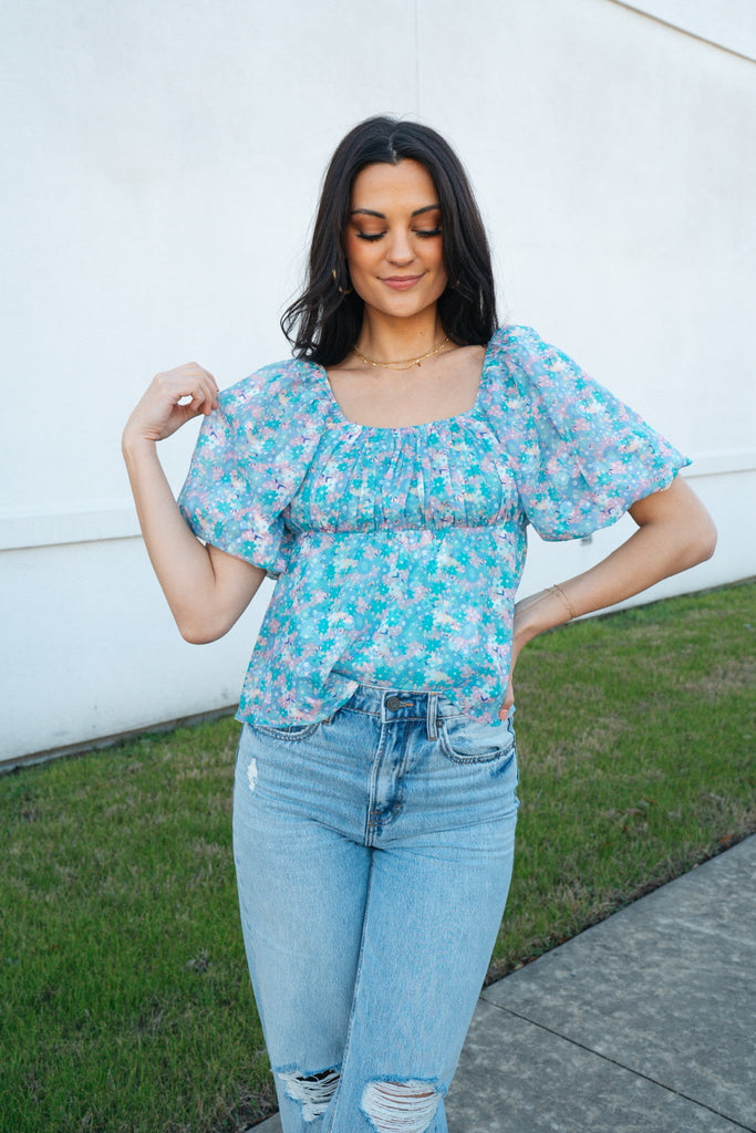 Wide Open Road Top-Short Sleeve Tops-Entro-Usher & Co - Women's Boutique Located in Atoka, OK and Durant, OK