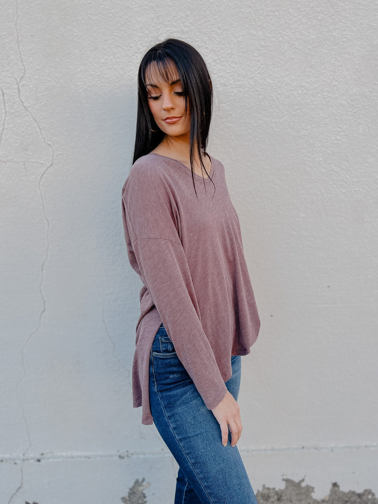 Super Chill LS, Mulberry-Long Sleeve Tops-Z SUPPLY-Usher & Co - Women's Boutique Located in Atoka, OK and Durant, OK