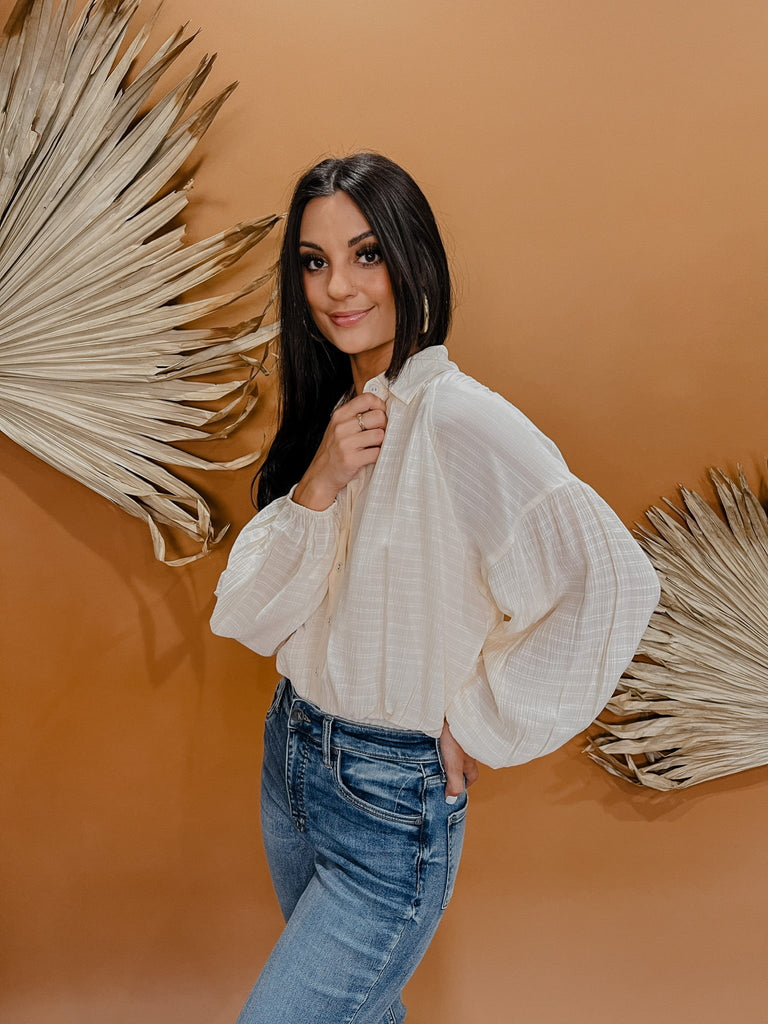 Little Lies Blouse Bodysuit-Long Sleeve Tops-Sadie & Sage-Usher & Co - Women's Boutique Located in Atoka, OK and Durant, OK