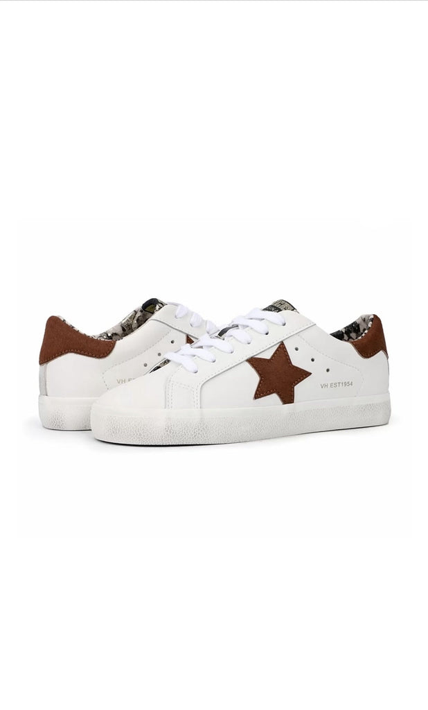Milani White and Cow Hair Star-Sneakers-Vintage Havana-Usher & Co - Women's Boutique Located in Atoka, OK and Durant, OK