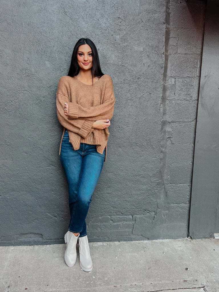 Weekender Sweater, Camel Brown-Sweaters-Z SUPPLY-Usher & Co - Women's Boutique Located in Atoka, OK and Durant, OK