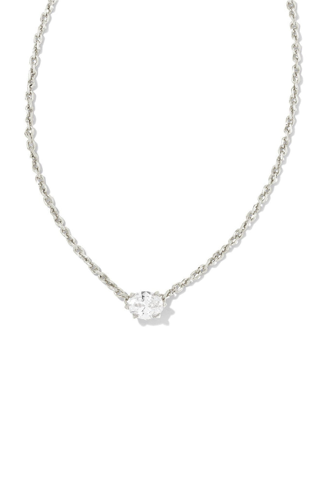 Kendra Scott: Cailin Necklace Silver White Cz-Necklaces-Kendra Scott-Usher & Co - Women's Boutique Located in Atoka, OK and Durant, OK