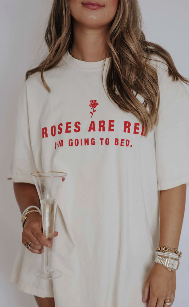 Roses Are Red Tee-Graphic Tees-Friday+Saturday-Usher & Co - Women's Boutique Located in Atoka, OK and Durant, OK