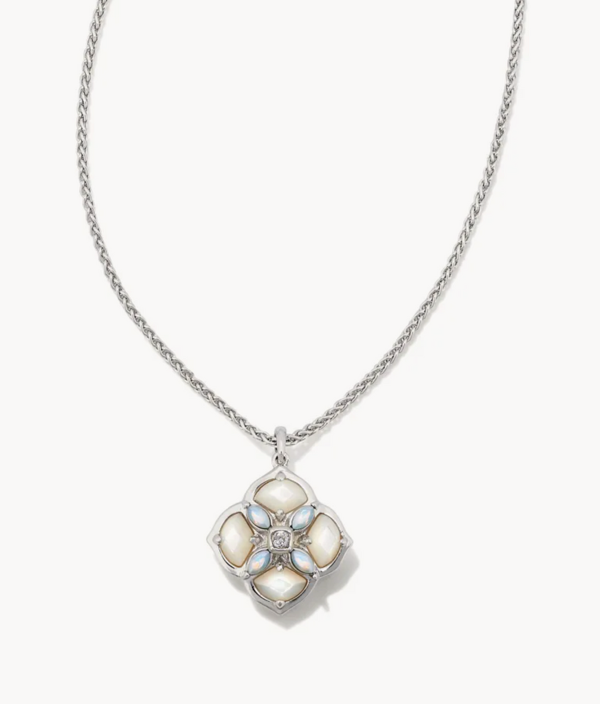 Kendra Scott: Dira Stone Necklace Silver-Necklaces-Kendra Scott-Usher & Co - Women's Boutique Located in Atoka, OK and Durant, OK