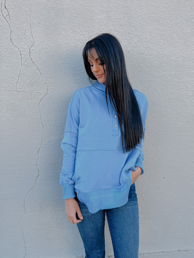 Adkins Hoodie, Blueberry-Hoodies-Bucket List-Usher & Co - Women's Boutique Located in Atoka, OK and Durant, OK
