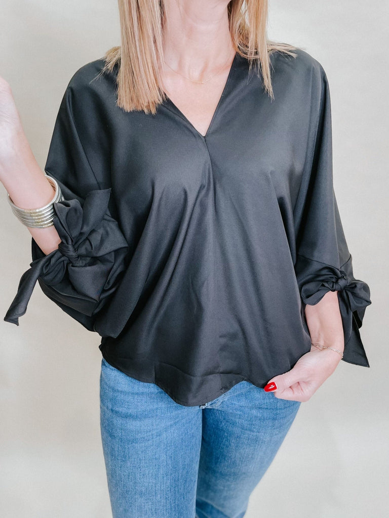 Heidi Blouse, Black-Long Sleeve Tops-EE:Some-Usher & Co - Women's Boutique Located in Atoka, OK and Durant, OK