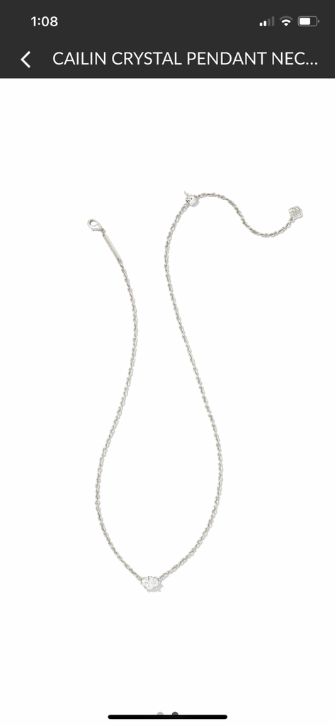 Kendra Scott: Cailin Necklace Silver White Cz-Necklaces-Kendra Scott-Usher & Co - Women's Boutique Located in Atoka, OK and Durant, OK