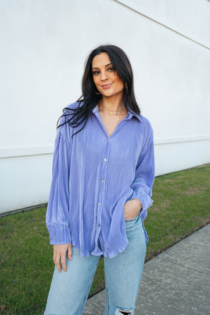 Jaw Dropped Blouse Lavender-Long Sleeve Tops-Glam-Usher & Co - Women's Boutique Located in Atoka, OK and Durant, OK