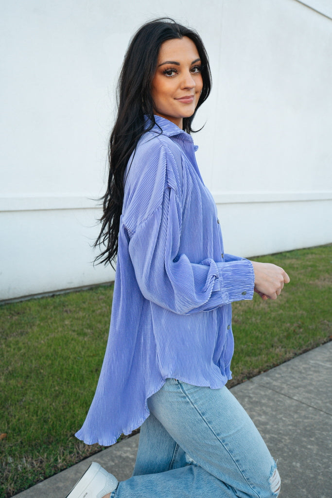 Jaw Dropped Blouse Lavender-Long Sleeve Tops-Glam-Usher & Co - Women's Boutique Located in Atoka, OK and Durant, OK