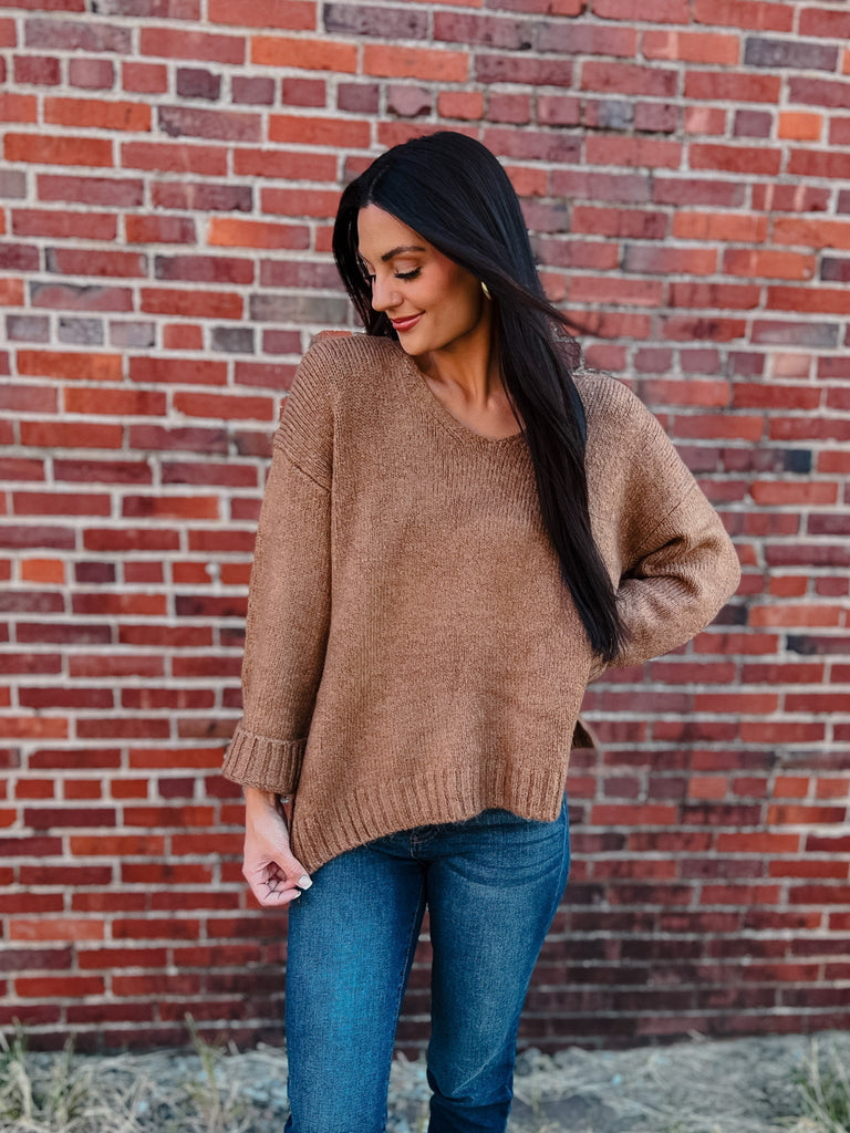 Weekender Sweater, Camel Brown-Sweaters-Z SUPPLY-Usher & Co - Women's Boutique Located in Atoka, OK and Durant, OK