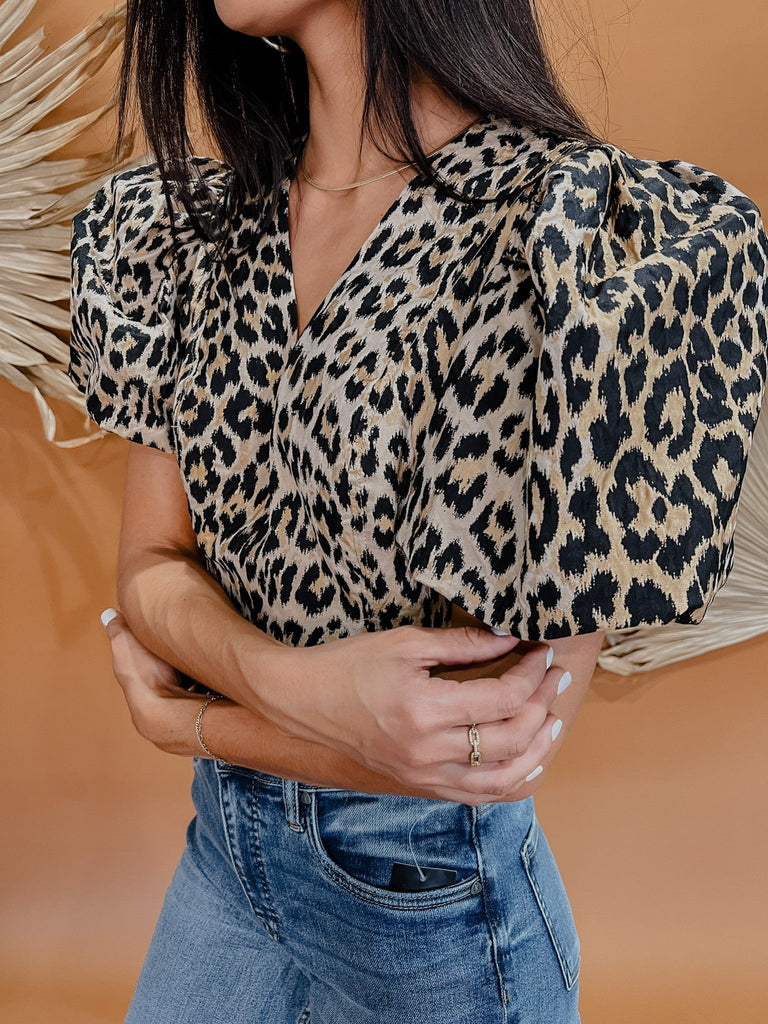 Why Not Leopard Top-Short Sleeve Tops-Dance & Marvel-Usher & Co - Women's Boutique Located in Atoka, OK and Durant, OK