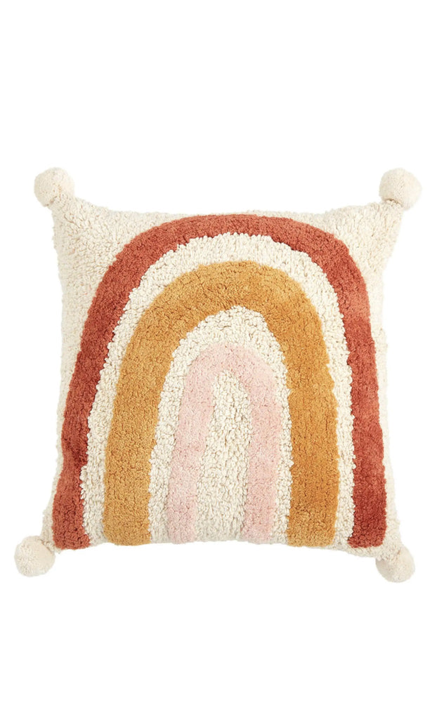 Tufted Rainbow Pom Pillow-Pillows/Throws-Mudpie-Usher & Co - Women's Boutique Located in Atoka, OK and Durant, OK