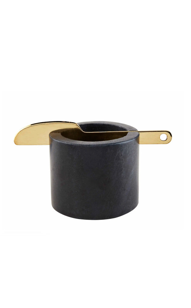 Marble Cup w/ Spreader Black-Kitchen-Mudpie-Usher & Co - Women's Boutique Located in Atoka, OK and Durant, OK