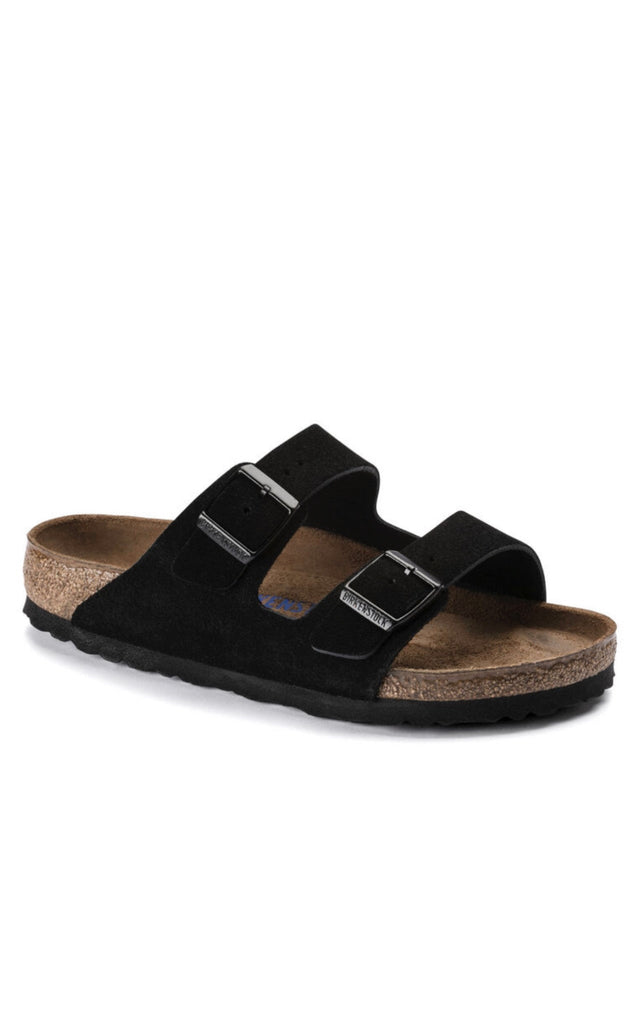 Birkenstock: Arizona SFB, Black Suede-Sandals-Birkenstock-Usher & Co - Women's Boutique Located in Atoka, OK and Durant, OK