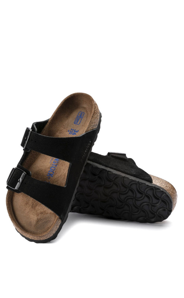 Birkenstock: Arizona SFB, Black Suede-Sandals-Birkenstock-Usher & Co - Women's Boutique Located in Atoka, OK and Durant, OK