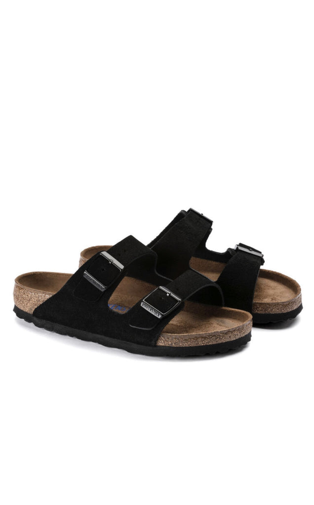 Birkenstock: Arizona SFB, Black Suede-Sandals-Birkenstock-Usher & Co - Women's Boutique Located in Atoka, OK and Durant, OK