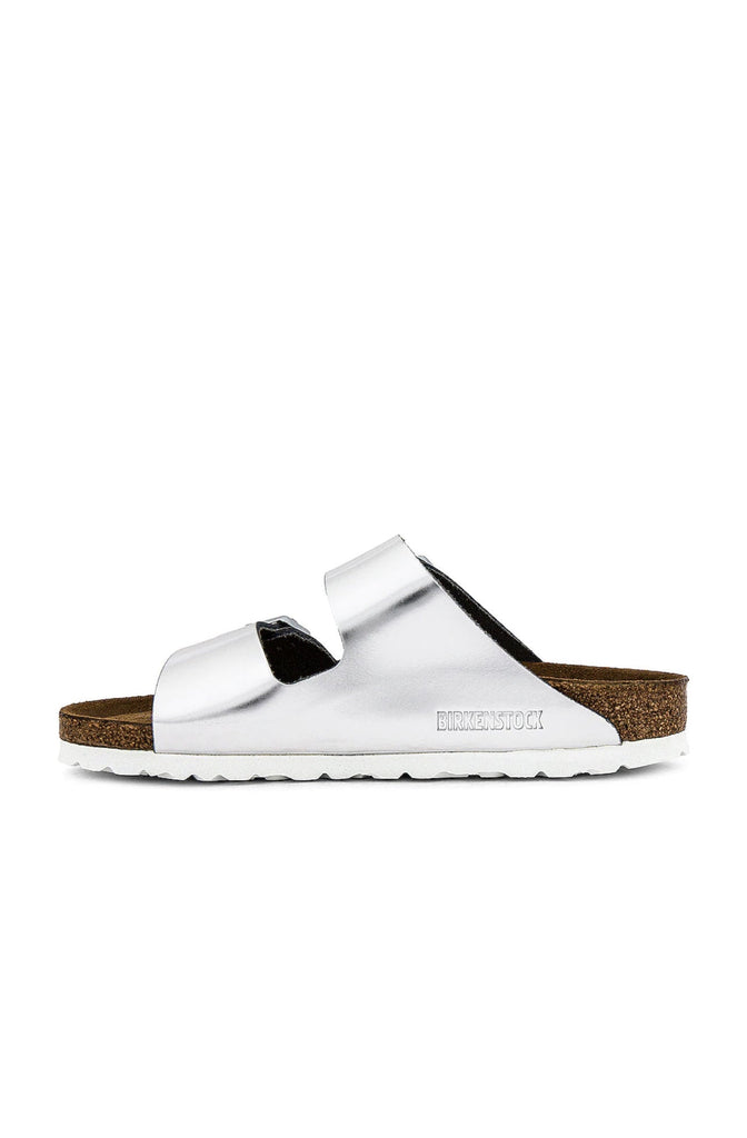 Birkenstock: Arizona SFB-Metallic Silver-Sandals-Birkenstock-Usher & Co - Women's Boutique Located in Atoka, OK and Durant, OK
