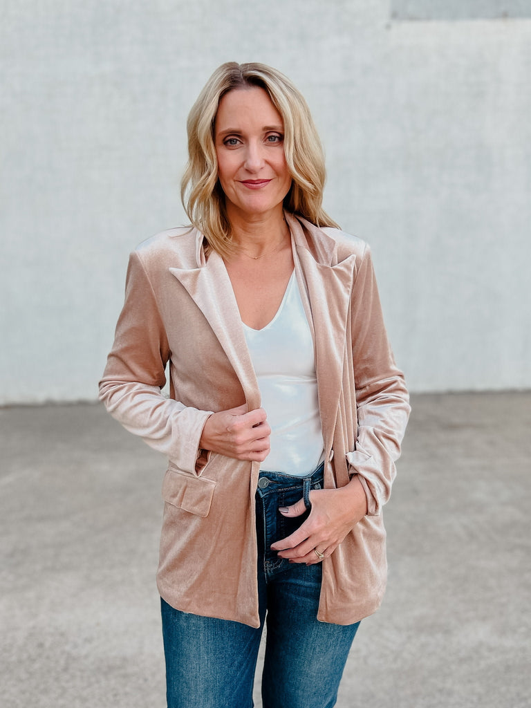 Night Owl Blazer-Blazers-Entro-Usher & Co - Women's Boutique Located in Atoka, OK and Durant, OK