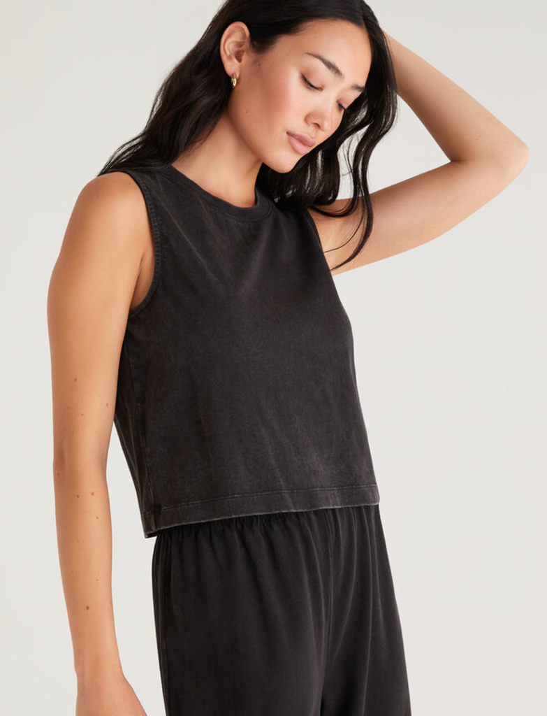 Z Supply: Sloane Muscle Tank, Black-Tank Tops-Z SUPPLY-Usher & Co - Women's Boutique Located in Atoka, OK and Durant, OK