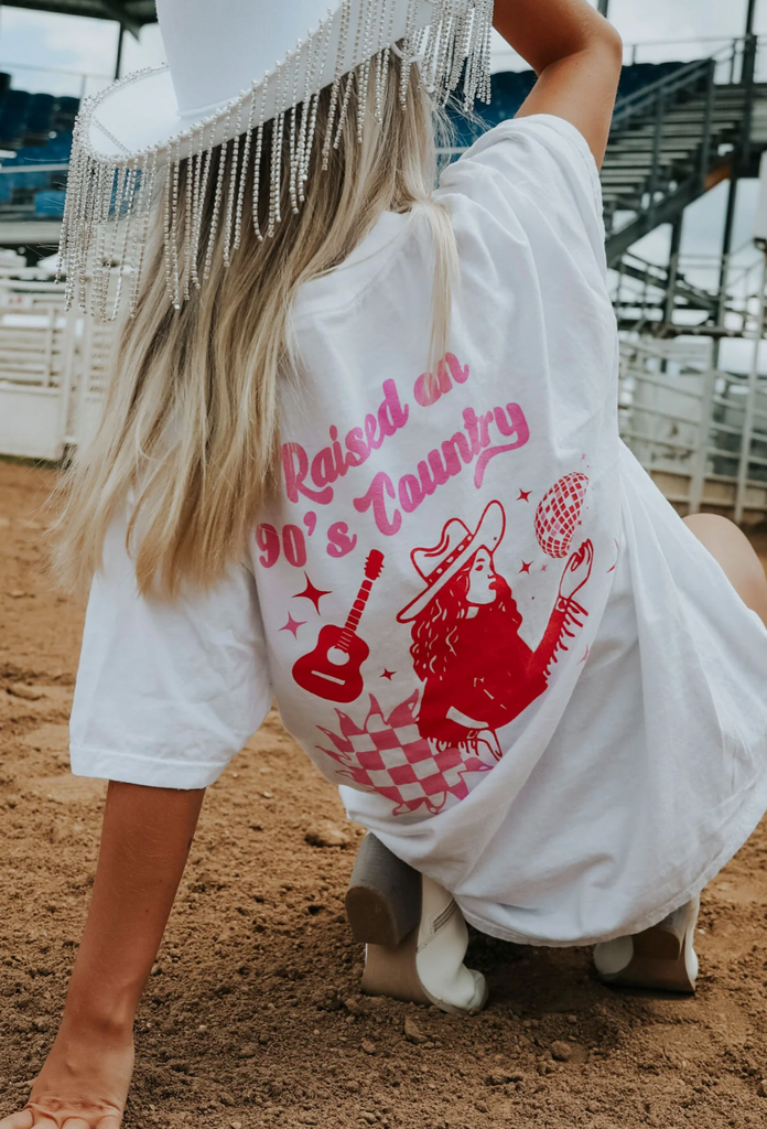 Raised on Country Tee-Graphic Tees-Friday+Saturday-Usher & Co - Women's Boutique Located in Atoka, OK and Durant, OK