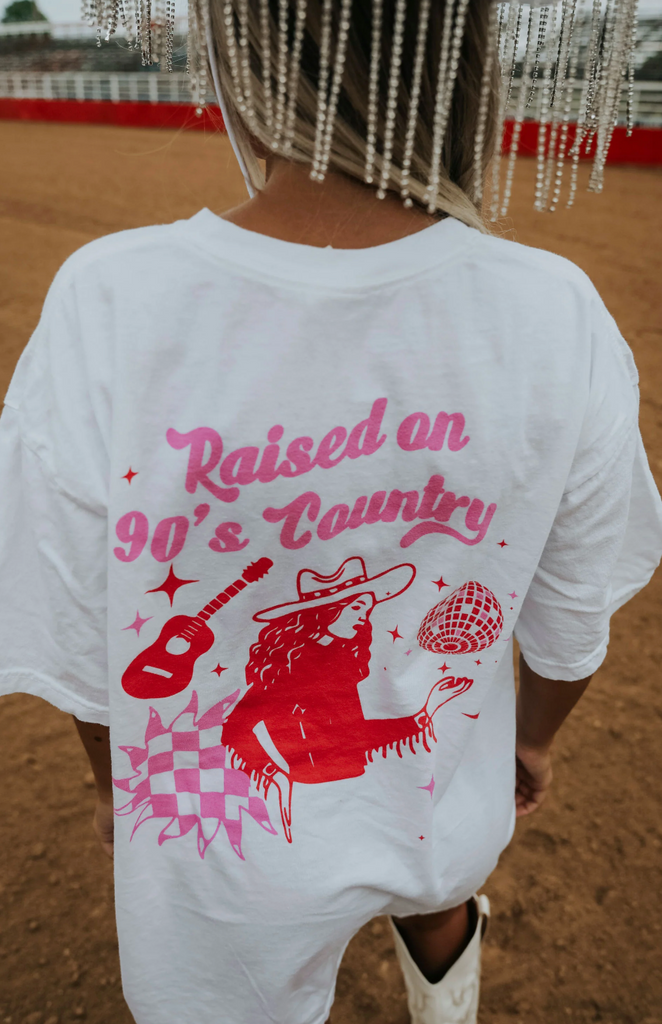 Raised on Country Tee-Graphic Tees-Friday+Saturday-Usher & Co - Women's Boutique Located in Atoka, OK and Durant, OK