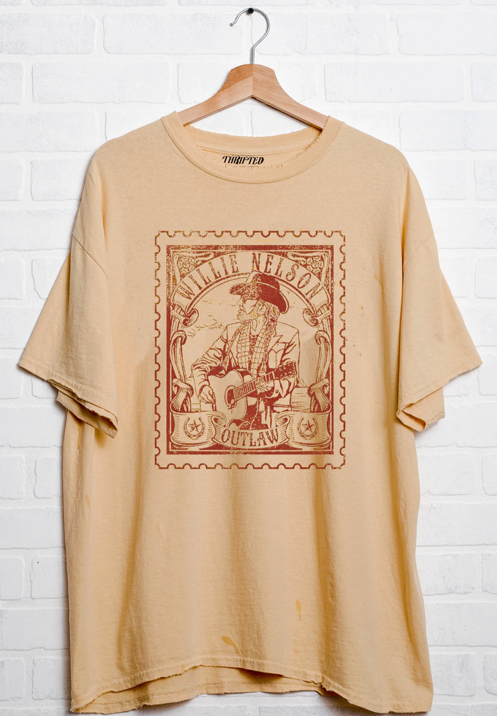 Old Gold Willie Thrifted Tee-Graphic Tees-LIVYLU-Usher & Co - Women's Boutique Located in Atoka, OK and Durant, OK