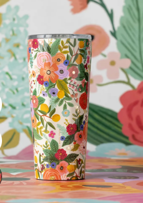 24oz Tumbler Rifle Paper Garden Party Cream-Tumblers-Corkcicle-Usher & Co - Women's Boutique Located in Atoka, OK and Durant, OK